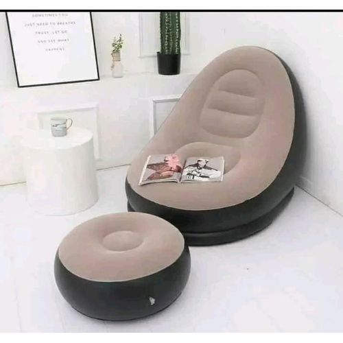 Intex inflatable flocking air chair. Grey