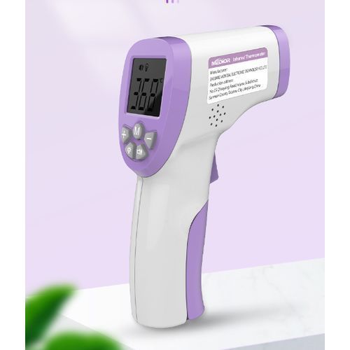 Non Contact Digital LCD IR Infrared Thermometer Temperature Forehead Gun - White, Purple