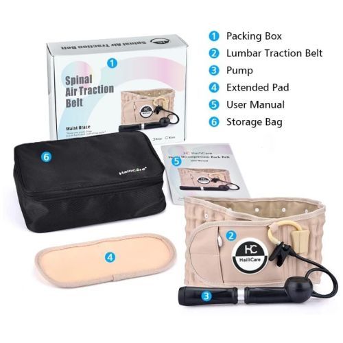 Hailicare Spinal Air Traction Belt for Lower Back Pain Relief, Back Support & Lumbar Traction Belt-Black.