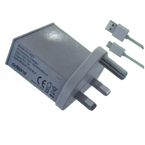 Adsons 2A Fast Charger- White, Black