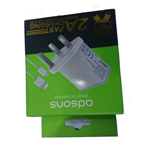 Adsons 2A Fast Charger- White, Black