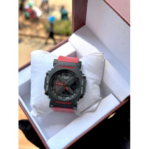 G-Shock Fashion Unisex Quartz Watch, Analog-Digital Display-Black, Red