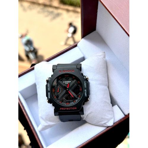 G-Shock Fashion Unisex Quartz Watch, Analog-Digital Display-Black , Red