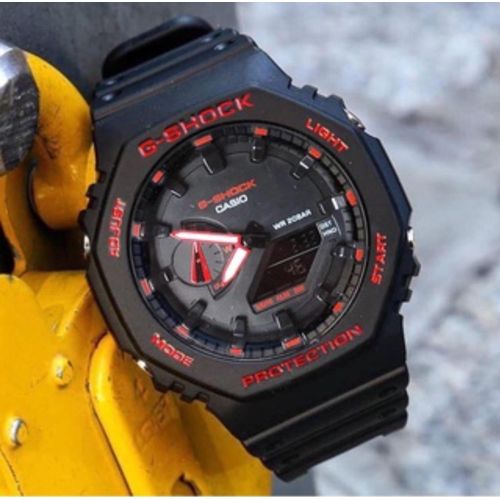 G-Shock Fashion Unisex Quartz Watch, Analog-Digital Display-Black , Red