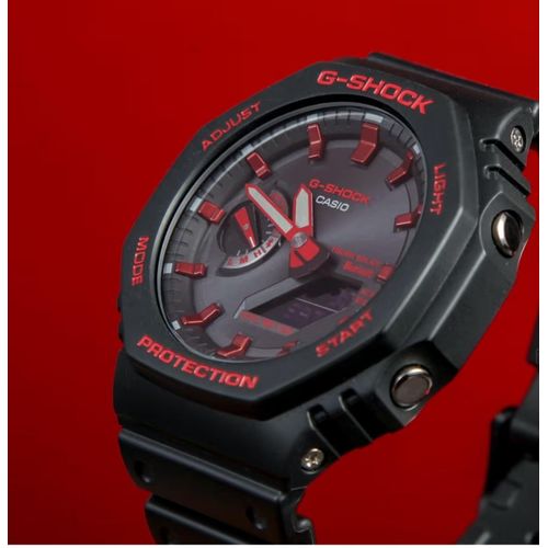 G-Shock Fashion Unisex Quartz Watch, Analog-Digital Display-Black , Red