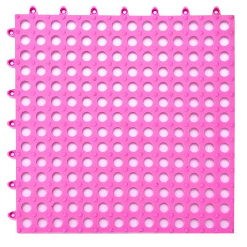 8 pack Splicing Floor Mat Hotel Household Bathroom Anti-Slip Mat Waterproof Hollow Shower Room Bath Mat Plastic Anti-Drop Mat -pink
