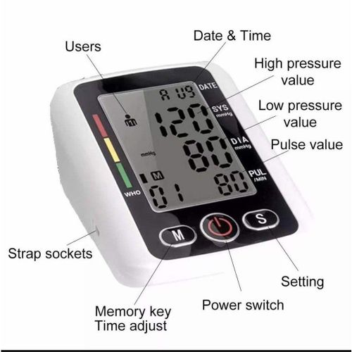 Electronic Blood Pressure Monitor With Voice Function -Multicolor