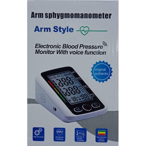 Electronic Blood Pressure Monitor With Voice Function -Multicolor