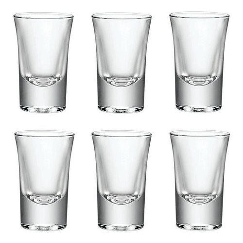 6 Pieces Of Heavy Base Shot Glasses - Colorless