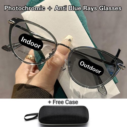Photochromic Computer Glasses Frames Anti Blue Rays Radiation Men Women Square Eye PC Glasses Frames Unisex Optical Print Glasses