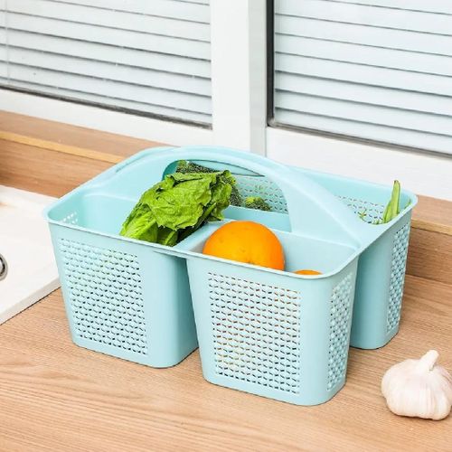 Plastic Portable Shower Caddy Basket Bucket, Cleaning Shower Basket with Handle Compartments Storage Basket Organizer for Bathroom Kitchen College Dorm Sink,