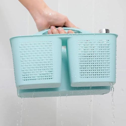 Plastic Portable Shower Caddy Basket Bucket, Cleaning Shower Basket with Handle Compartments Storage Basket Organizer for Bathroom Kitchen College Dorm Sink,