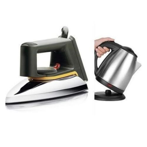 A Super Combo Of Saachi Iron Box And Parcolater - Silver