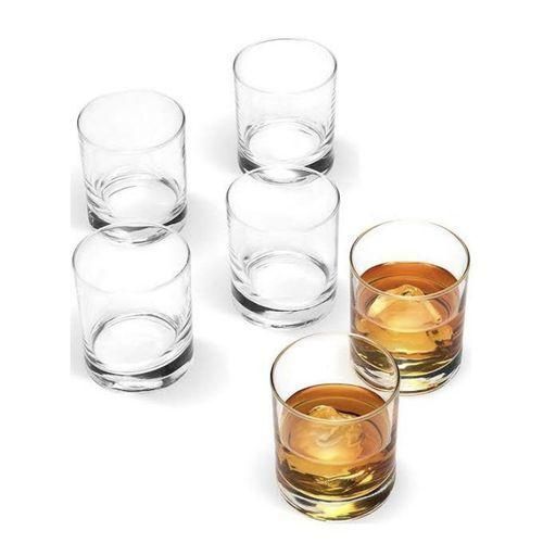 6 Transparent Whiskey Glasses