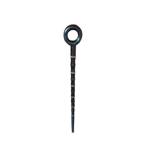 Wooden Walking Stick With Round Hold-Black