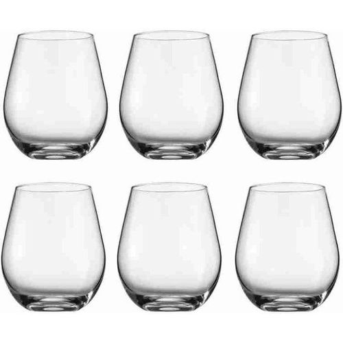 6 Pieces Concave Shaped Drinking Glasses-Transparent