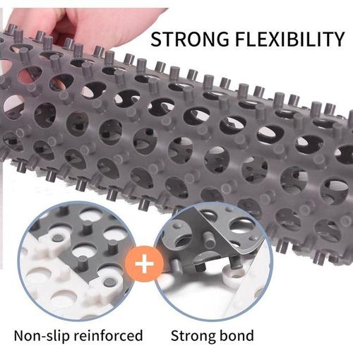 16Pack Interlocking Floor Tiles Soft PVC Non Slip Shower Floor Mat,Non-Slip Pool Bathtub Drain Tiles for Flooring,Splicing Waterproof Mat for Bath,Garden,Shower,Pool,Gyms,Deck,Gray