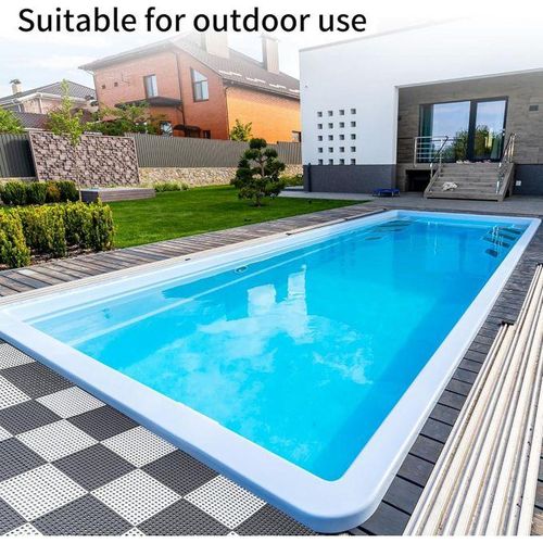 16Pack Interlocking Floor Tiles Soft PVC Non Slip Shower Floor Mat,Non-Slip Pool Bathtub Drain Tiles for Flooring,Splicing Waterproof Mat for Bath,Garden,Shower,Pool,Gyms,Deck,Gray