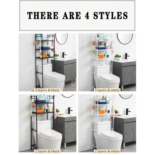 3-Tier Metal Bathroom Storage Rack Over The Toilet Storage Shelves Bathroom Organizer Finishing Shelf