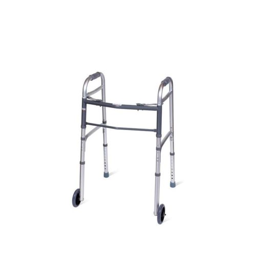 Genuine Adjustable & Foldable Walker With Wheels-Adult, Grey Colour