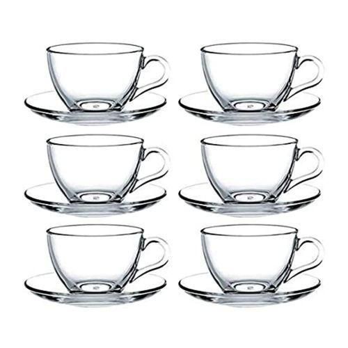 6 Pieces Of Cups And 6 Saucers - Transparent