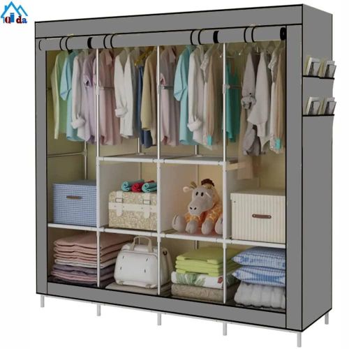 4 Column Wardrobe- Grey