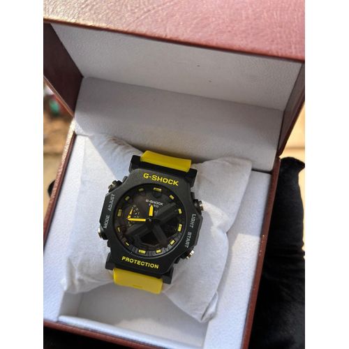 G-Shock Fashion Unisex Quartz Watch, Analog-Digital Display-Black , Yellow