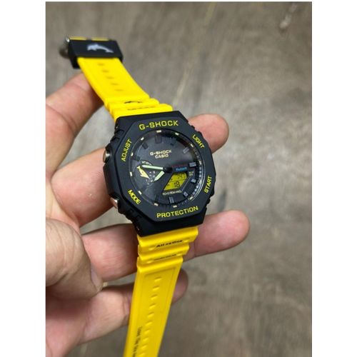 G-Shock Fashion Unisex Quartz Watch, Analog-Digital Display-Black , Yellow