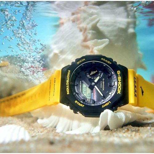 G-Shock Fashion Unisex Quartz Watch, Analog-Digital Display-Black , Yellow