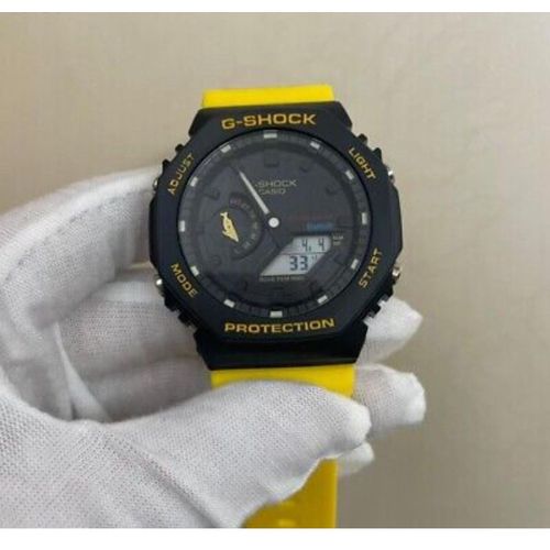 G-Shock Fashion Unisex Quartz Watch, Analog-Digital Display-Black , Yellow
