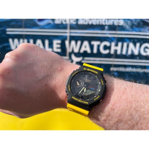 G-Shock Fashion Unisex Quartz Watch, Analog-Digital Display-Black , Yellow