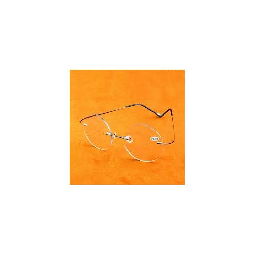 Round Style Rimless Oversized Titanium Alloy Reading Glasses +0.75 to +4