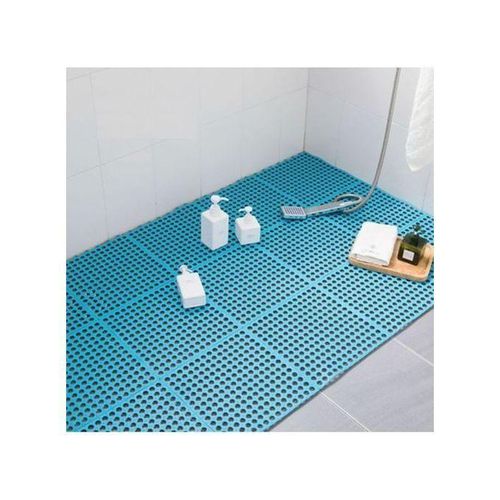 4Pcs Interlocking Non Slip Bathroom Floor Tiles Rubber Mat For Toilet Kitchen Swimming Pool Balcony Pet (30x30cm) - Multi-colours.