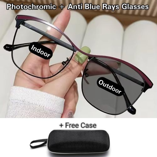Photochromic Computer Glasses Frames Anti Blue Rays Radiation Men Women Square Eye PC Glasses Frames Unisex Optical Print Glasses