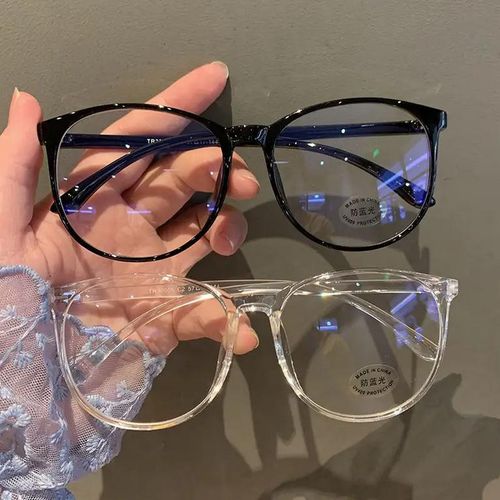 Anti-blue light glasses men and women flat light mirror blue light computer retro glasses frame round frame spot