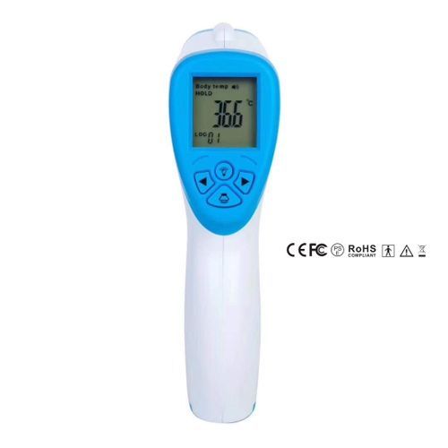 Non Contact Digital Infrared Thermometer Gun Human Body & Object - White, Blue