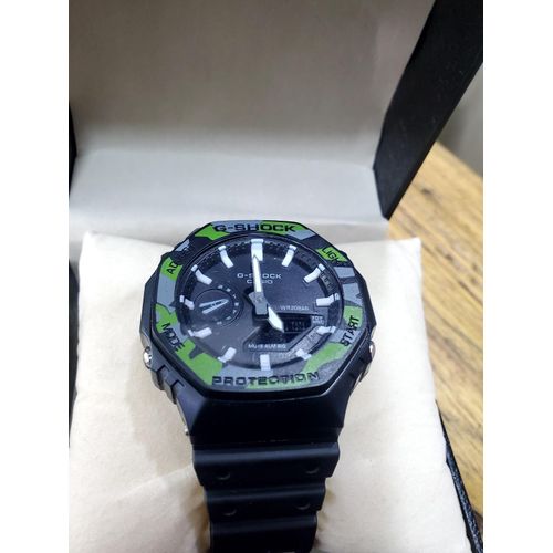 G-Shock Fashion Unisex Quartz Watch, Analog-Digital Display-Black, Green