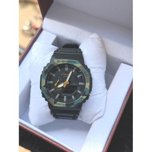 G-Shock Fashion Unisex Quartz Watch, Analog-Digital Display-Black, Green