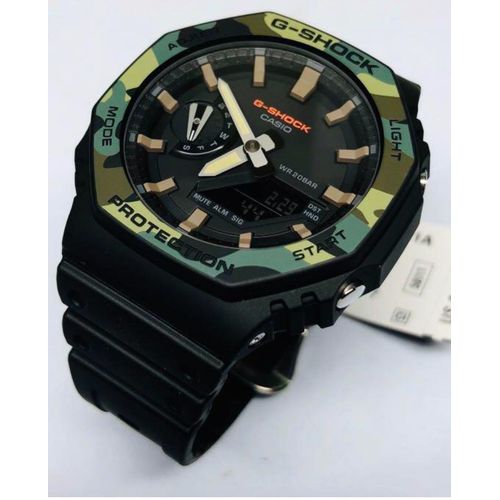 G-Shock Fashion Unisex Quartz Watch, Analog-Digital Display-Black, Green