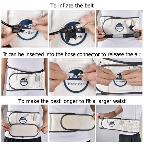 Hailicare Spinal Air Traction Belt for Lower Back Pain Relief, Back Support & Lumbar Traction belt-Cream.