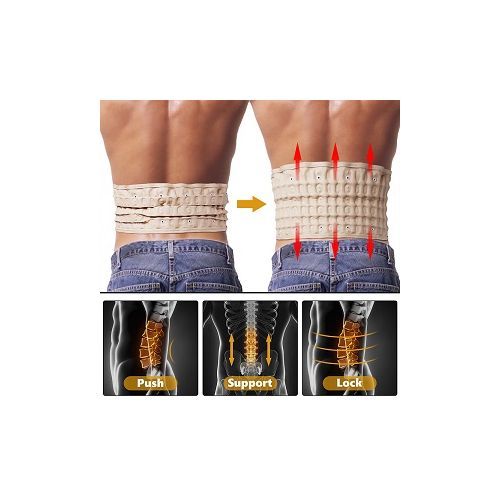 Hailicare Spinal Air Traction Belt for Lower Back Pain Relief, Back Support & Lumbar Traction belt-Cream.