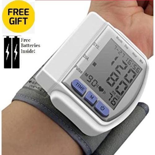 Digital Blood Pressure Monitor With Wristband -White