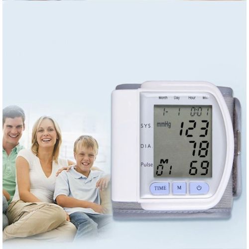 Digital Blood Pressure Monitor With Wristband -White