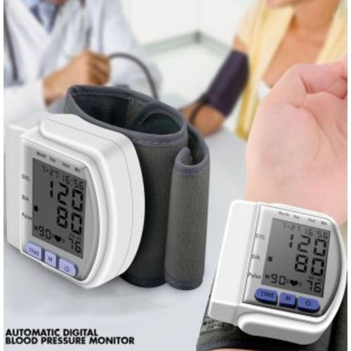 Digital Blood Pressure Monitor With Wristband -White