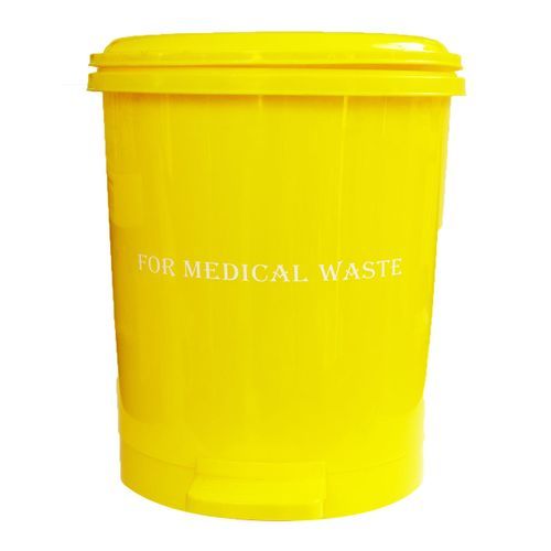 Waste Bins with Pedal, 12 Litres - Yellow