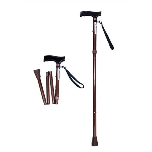Genuine Foldable Walking Stick-Brown Colour
