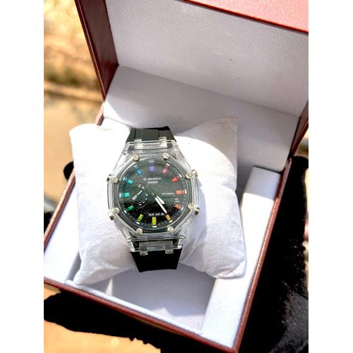 G-Shock Fashion Unisex Quartz Watch, Analog-Digital Display-Black