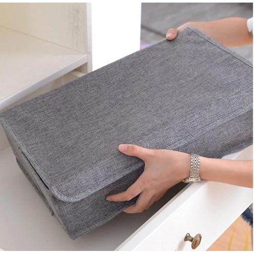 3-Pack Clothes Storage, Foldable Blanket Storage Bags, Storage Containers For Organizing Bedroom, Closet, Clothing, Comforter, Organization And Storage With Lids And Handle, Gray