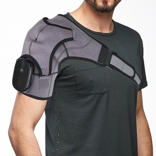 Heated Shoulder Brace Wrapping  Gray Black