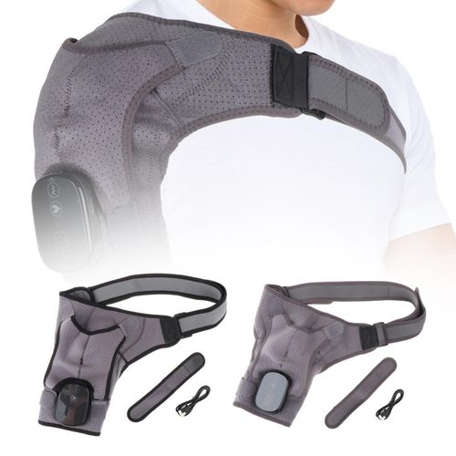 Heated Shoulder Brace Wrapping  Gray Black